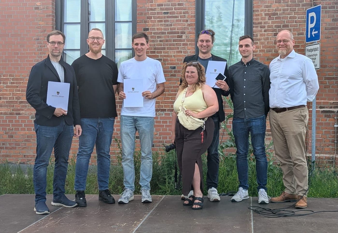 The Riventic team holding their certificates at the 2026 CIO innovation competition award ceremony in Magdeburg